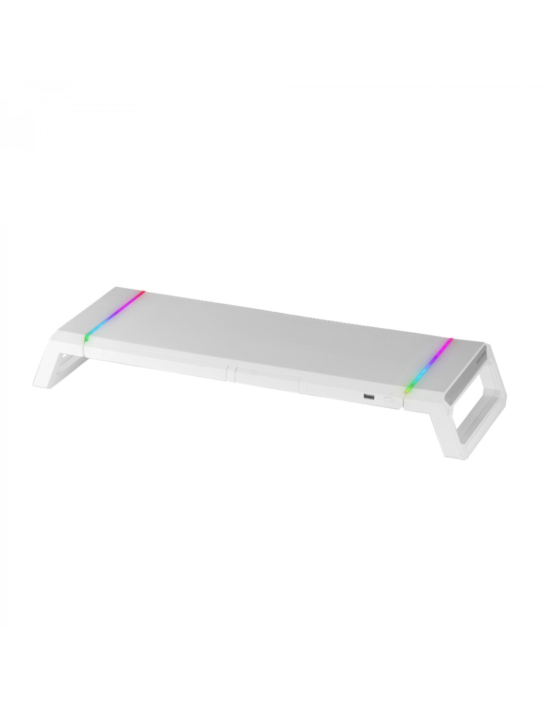 Mars Gaming MGS-ONE Blanco Soporte Monitor RGB Chroma Tamaño Ajustable Soporte Smartphone y Tablet USB Frontal 2.0