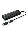 Ewent EW1147 hub de interfaz USB 3.2 Gen 1 (3.1 Gen 1) Type-A 5000 Mbit/s Negro