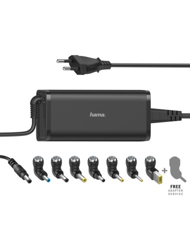 Hama | Cargador universal portátil con 8 adaptadores de 15-19V/90W,