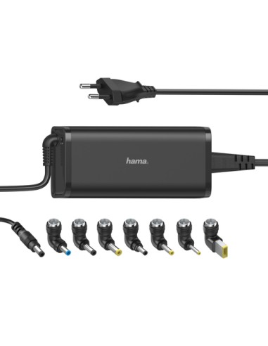 Hama | Cargador universal portátil con 8 adaptadores de 15-19V/90W,