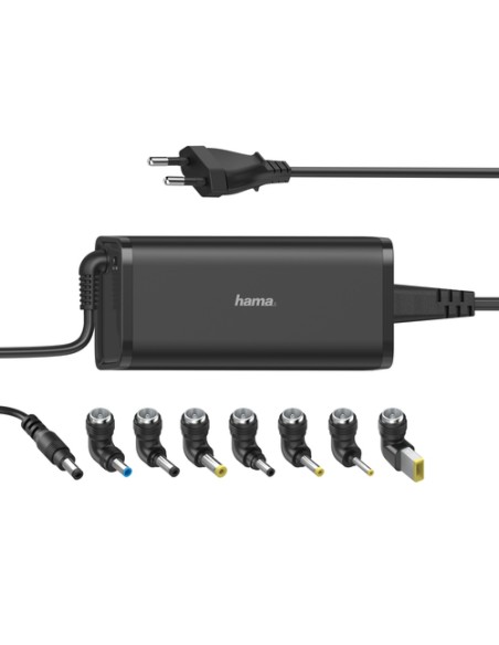 Hama | Cargador universal portátil con 8 adaptadores de 15-19V/90W,