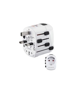Hama World Travel Pro adaptador de enchufe eléctrico Universal Blanco