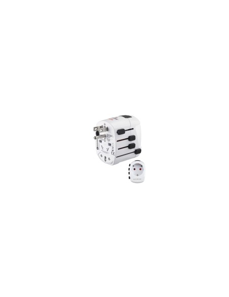 Hama World Travel Pro adaptador de enchufe eléctrico Universal Blanco