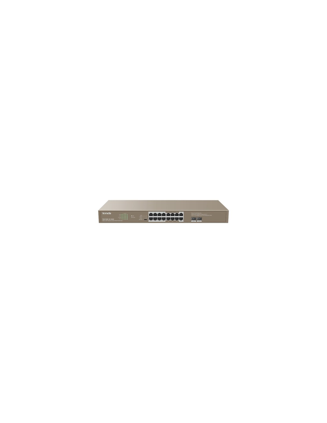 Tenda TEG1118P-16-250W switch No administrado Gigabit Ethernet (10/100/1000) EnergÍ­a sobre Ethernet (PoE) 1U Marrón
