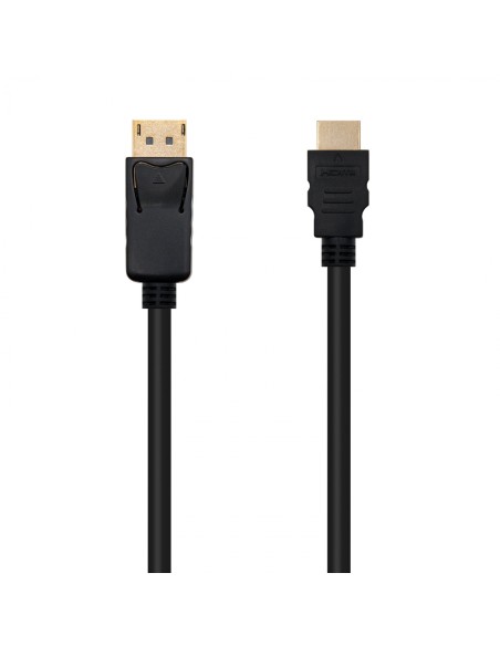 Nanocable Cable Conversor DISPLAYPORT a HDMI, DP/M - HDMI/M, Negro,