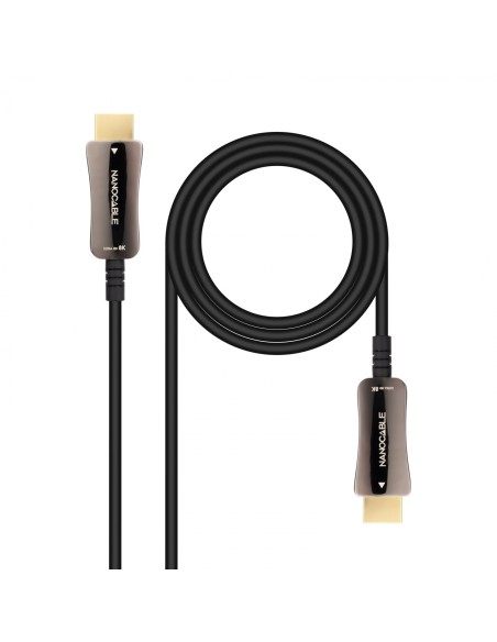 Nanocable Cable HDMI V2.1 AOC 8K@60Hz 4K@120Hz 48Gbps A/M-A/M, Negro,