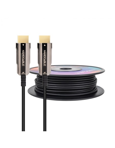 Nanocable Cable HDMI V2.0 AOC 4K@60Hz 18Gbps A/M-A/M, Negro, 30 m