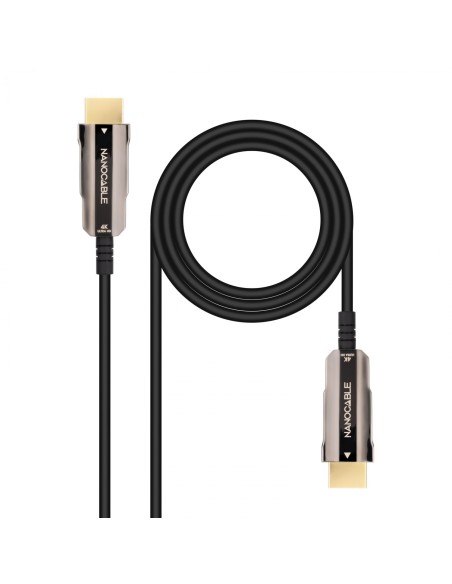 Nanocable Cable HDMI V2.0 AOC 4K@60Hz 18Gbps A/M-A/M, Negro, 15 m