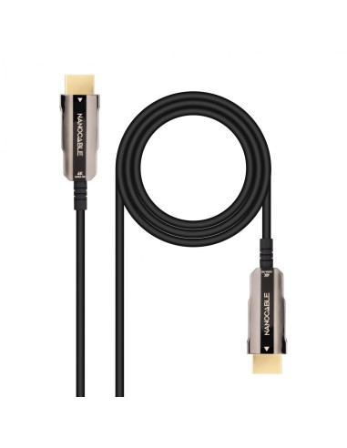 Nanocable Cable HDMI V2.0 AOC 4K@60Hz 18Gbps A/M-A/M, Negro, 10 m