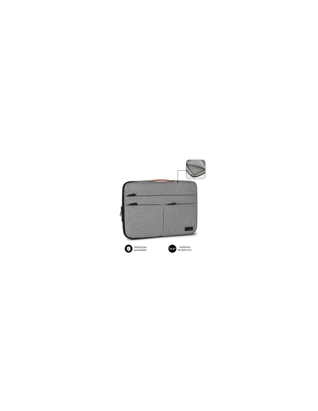 SUBBLIM Funda Air Padding 360 Sleeve 15,6" Light Grey