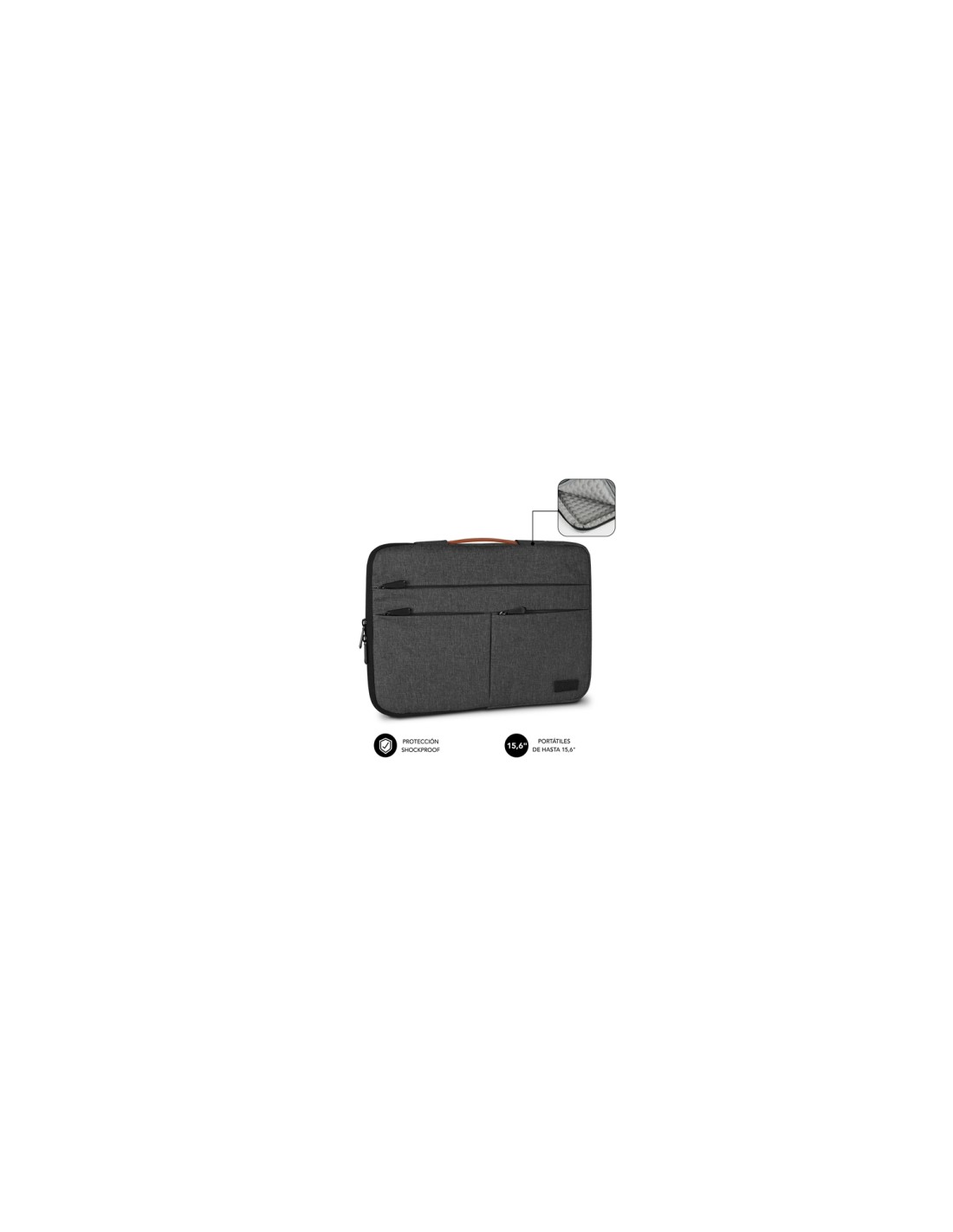 SUBBLIM Funda Air Padding 360 Sleeve 15,6" Dark Grey