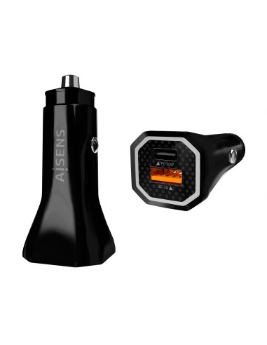 AISENS Cargador de Coche 38W,1XUSB-C PD3.0 20W,1XUSB-A QC3.0 18W,