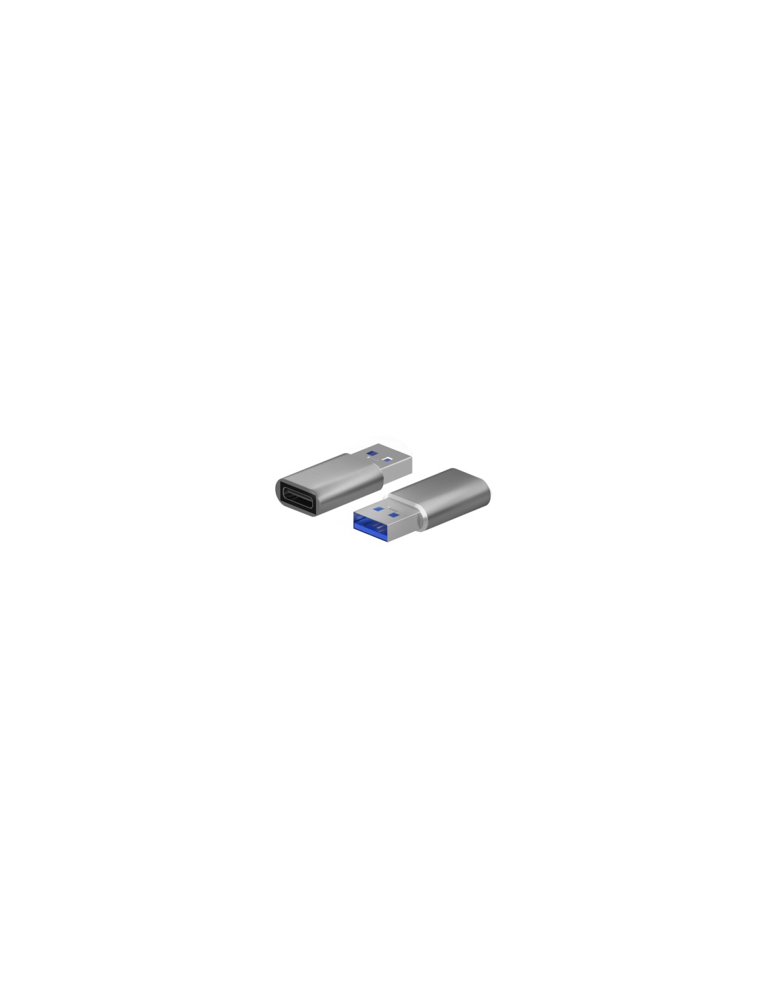 AISENS Mini Adaptador USB 3.2 Gen2 / USB 2.0 3A, Tipo USB-C/H-A/M, Gris
