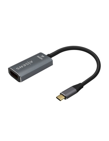 AISENS Conversor Aluminio USB-C a HDMI 4K@60Hz, USB-C/M-HDMI/H, Gris,