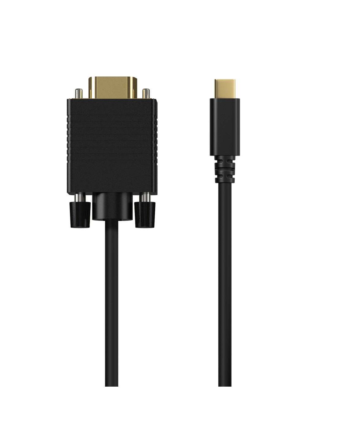 AISENS Cable Conversor USB-C a VGA, USB-C/M-HDB15/M, Negro, 0.8M