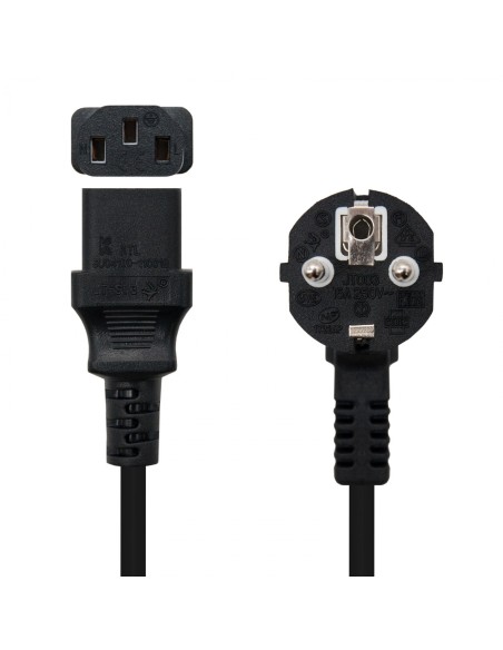 Nanocable Cable Alimentación CPU, CEE7/M-C13/H, Negro, 2 m