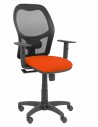 Silla Alocén malla negra asiento bali naranja brazos regulables