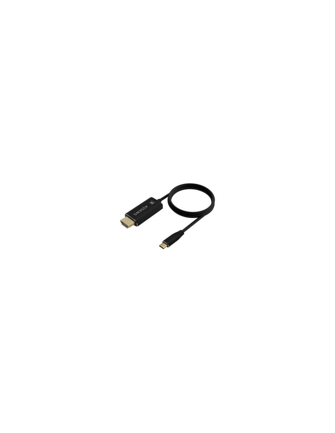 AISENS Cable Conversor Aluminio USB-C A HDMI 2.1 8k@60Hz, USB-C/M-HDMI/M, Negro, 1.0m