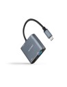Nanocable Conversor USB-C a HDMI/VGA/USB3.0/PD 15 cm, Gris