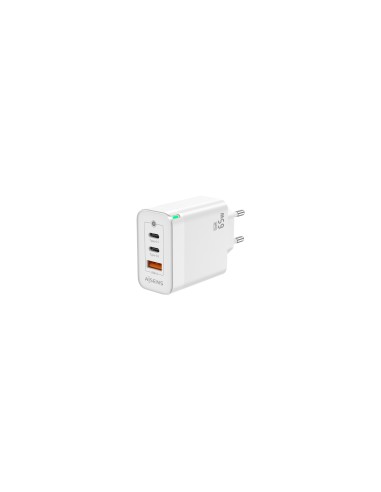 AISENS Cargador Gan 65W, 2xUSB-C PD3.0 QC4.0, 1xUSB-A QC3.0, Blanco