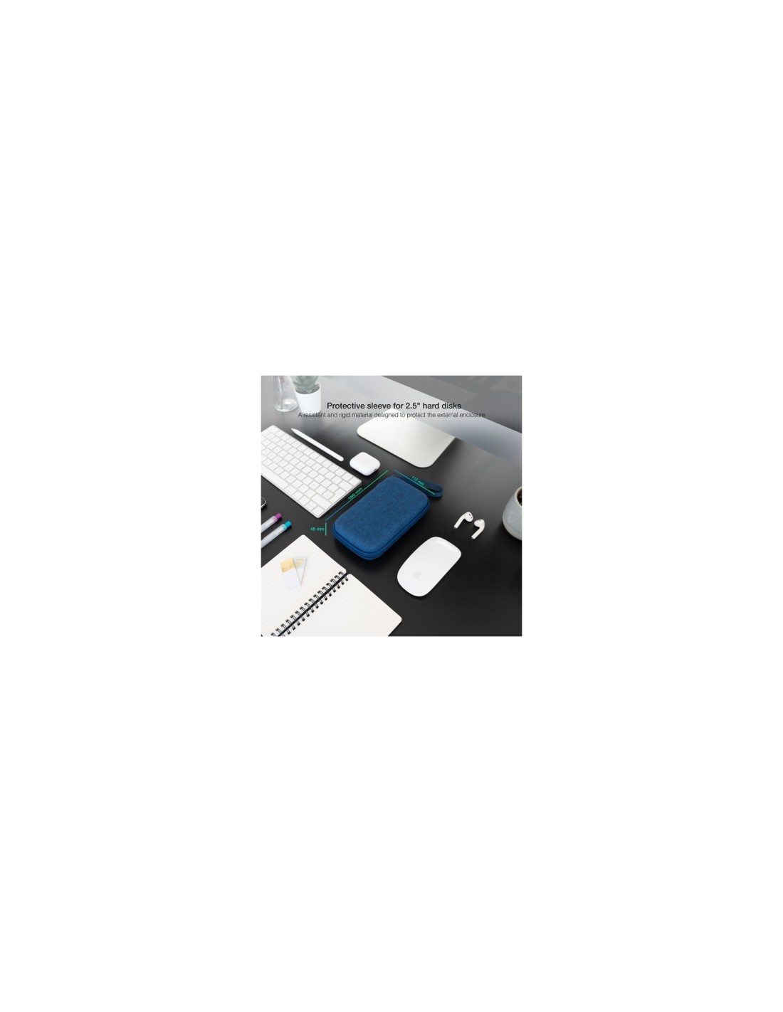 TooQ Estuche Protector para Caja Externa de 2.5â?, Azul PacÍ­fico