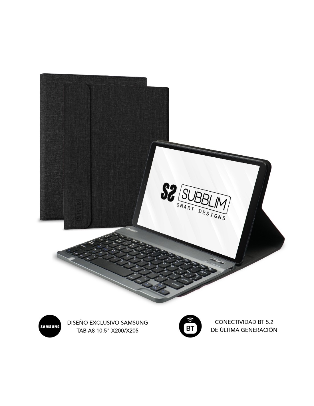 SUBBLIM Funda con teclado KeyTab Pro BT Samsung GT A8 10.5â?? X200/205