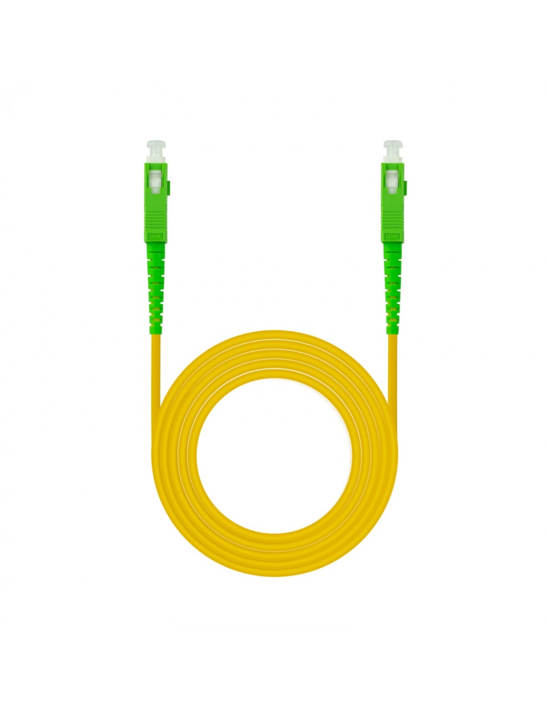 Nanocable Cable de Fibra Í?ptica SC/APC a SC/APC Monomodo Simplex LSZH, Amarillo, 80 m