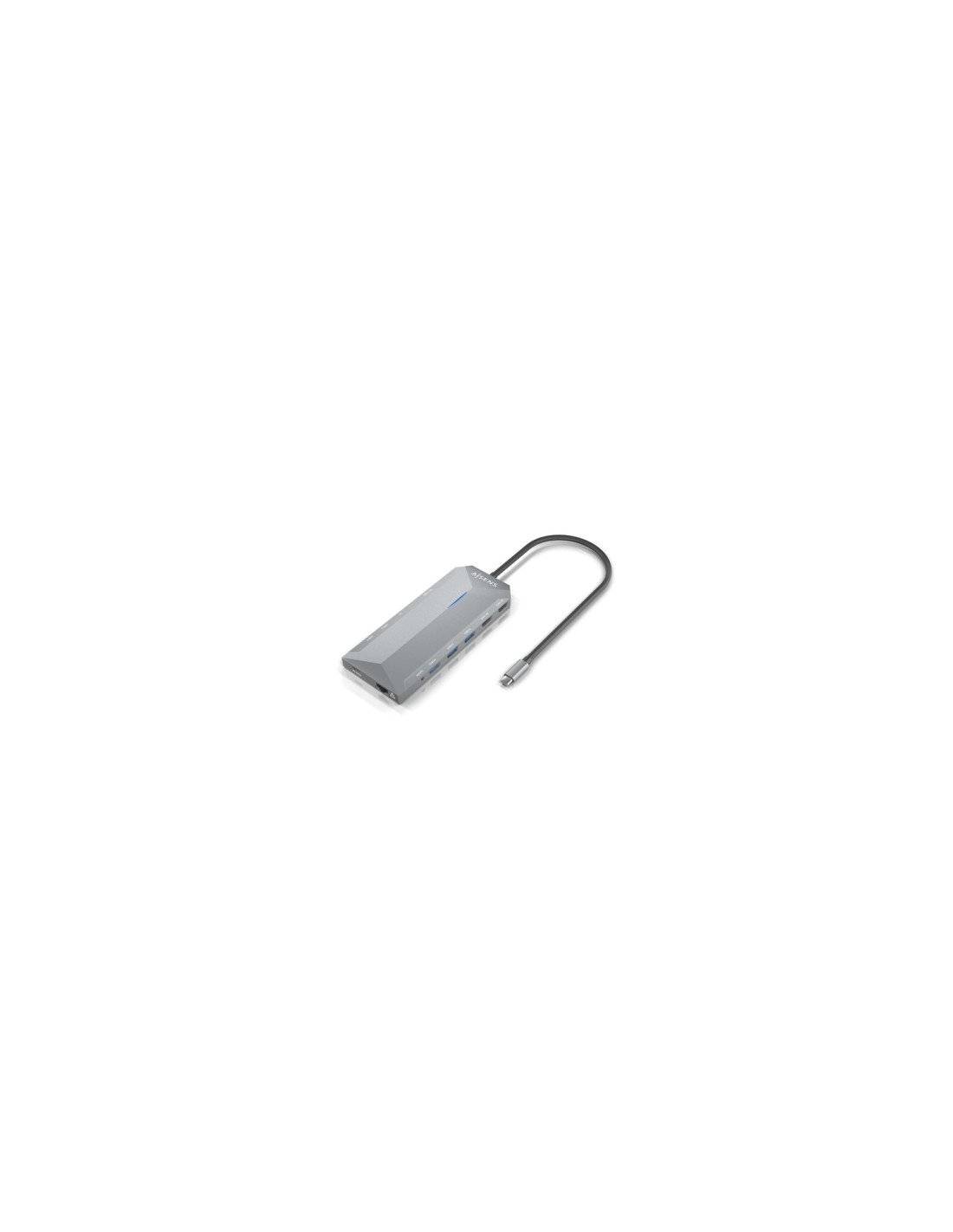 AISENS USB-C Dock 12 En 1, USB-C A 2xHDMI, 1xRJ45, 3xUSB-A, 2xUSB-C, 1xUSB-C PD, 1xAudio, 1xSD, 1xMicro SD, Gris, 30cm