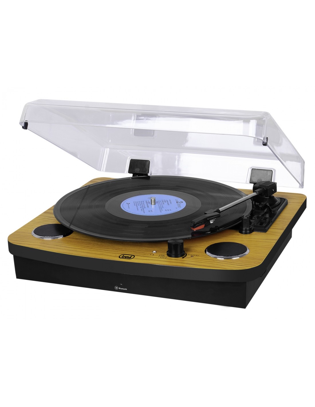 Trevi TT 1022 BT Tocadiscos de tracción directa Negro, Madera