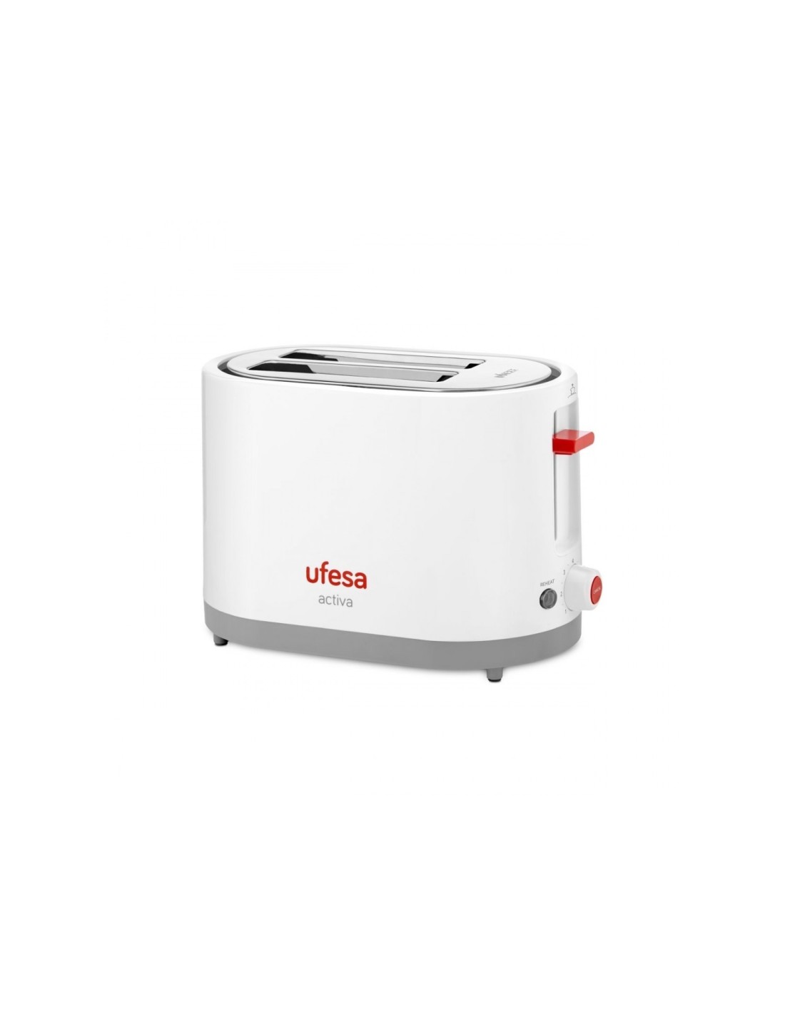 Ufesa TT7385 tostadora 7 2 rebanada(s) 800 W Gris, Rojo, Blanco