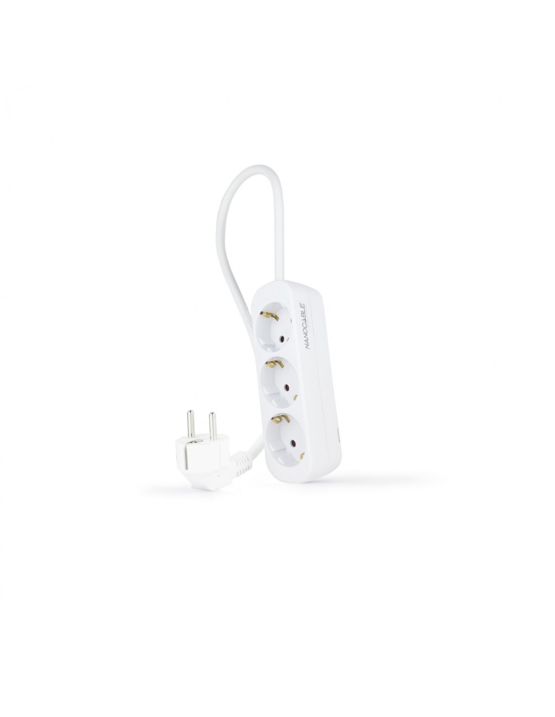 Nanocable Regleta de Enchufes con 3 Tomas, 1.4 m, Blanco