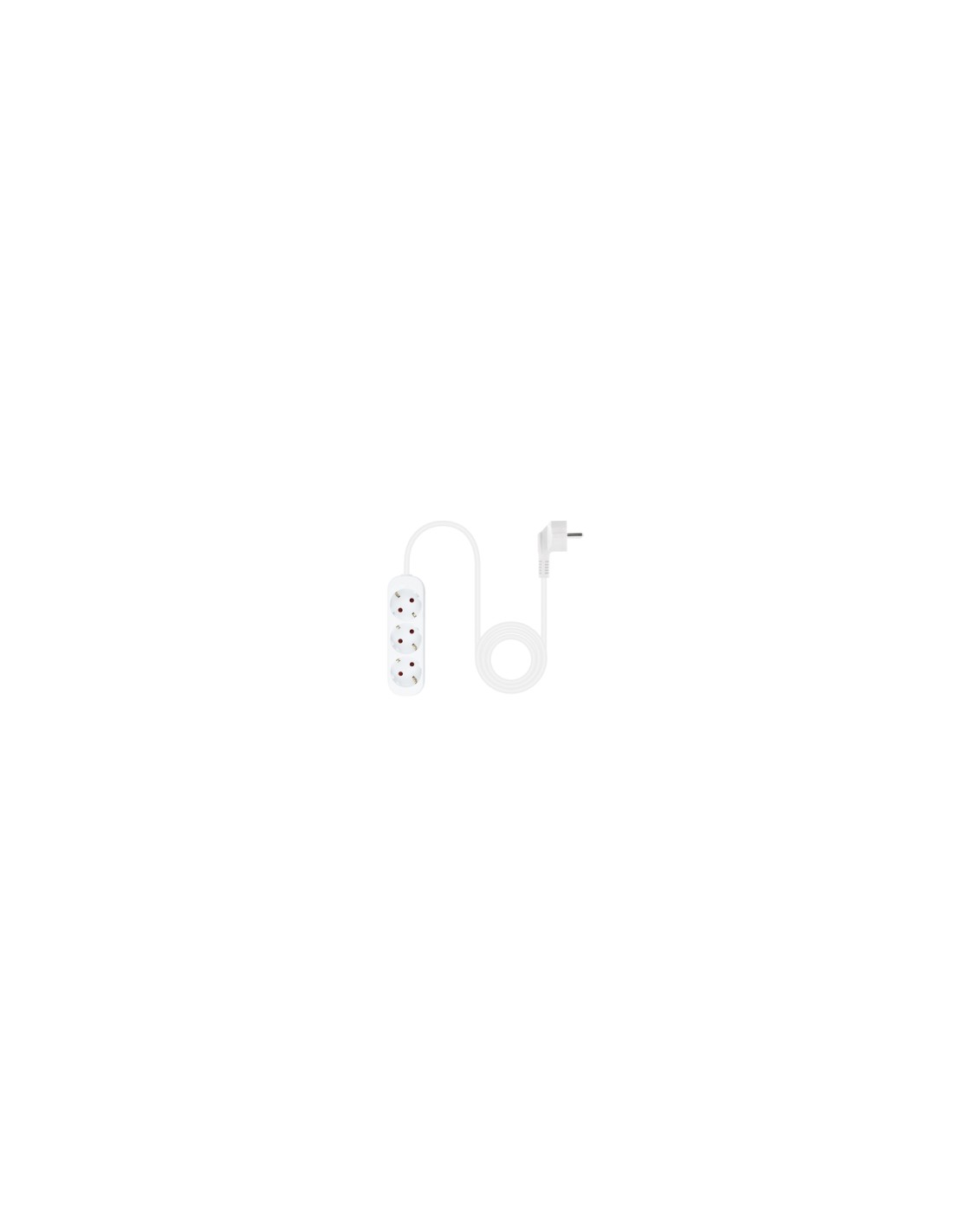 Nanocable Regleta de Enchufes con 3 Tomas, 1.4 m, Blanco