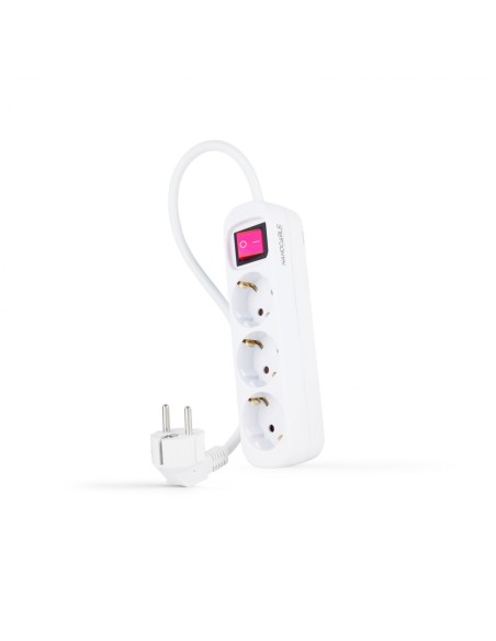 Nanocable Regleta de Enchufes con 3 Tomas con Interruptor, 1.4 m,
