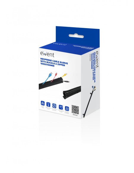 Ewent EW1562 organizador de cables Universal Pasacables Negro 1