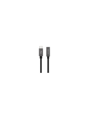 Nanocable Cable Prolongador USB-C 3.2 Gen2x2 20Gbps 3A, 4K/60Hz, USB-C/M-USB-C/H, Negro, 1 m
