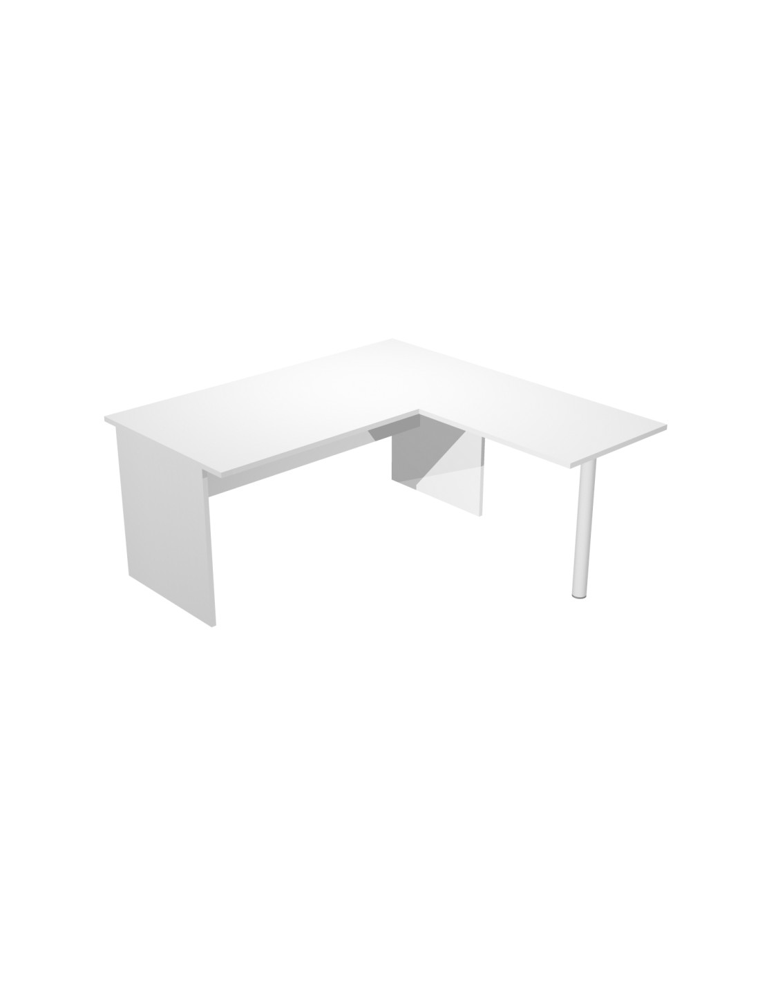 Mesa Presto ArtExport pata panel 160 blanco haya ala lateral  79x60