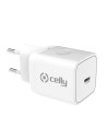 Celly TC1USBC30WWH cargador de dispositivo móvil Smartphone, Reloj inteligente, Tableta Blanco Corriente alterna Interior
