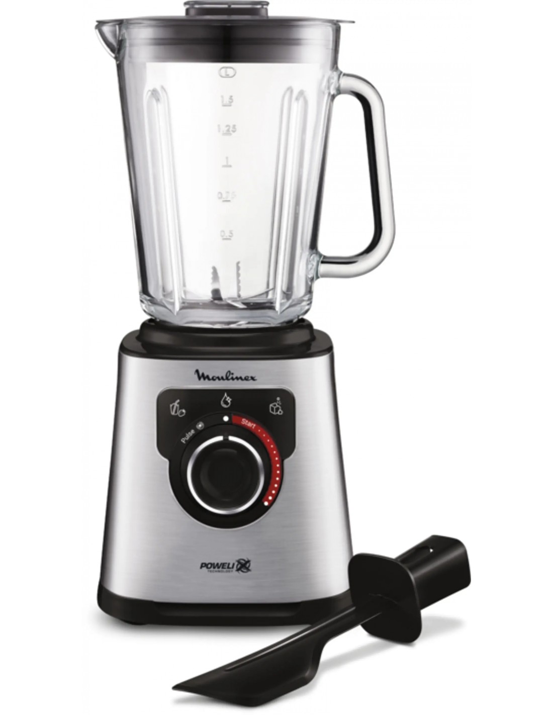 Moulinex LM871 1,5 L Batidora de vaso 1200 W Acero inoxidable, Gris