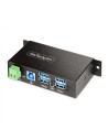 StarTech.com Hub USB Industrial de 4 Puertos Gestionado - Servicio Pesado - Caja de Metal - Protección ESD y Sobretensión - Mont