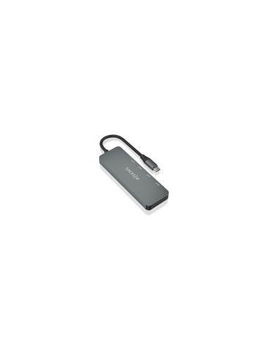 AISENS Hub USB 3.2 Gen2 10G USB-C, USB-C/M-2xUSB-C/H-2xUSB-A/H, Gris,