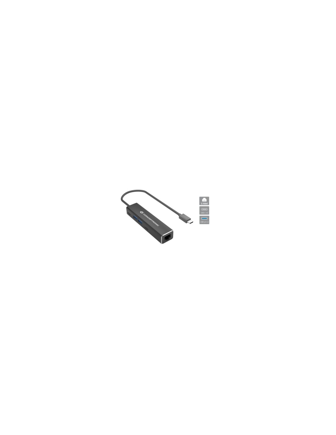 Conceptronic ABBY14B base para portátil y replicador de puertos Alámbrico USB 3.2 Gen 1 (3.1 Gen 1) Type-C Gris