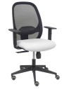 Piqueras y Crespo Silla Cilanco negra malla negra asiento bali blanco brazo regulable.