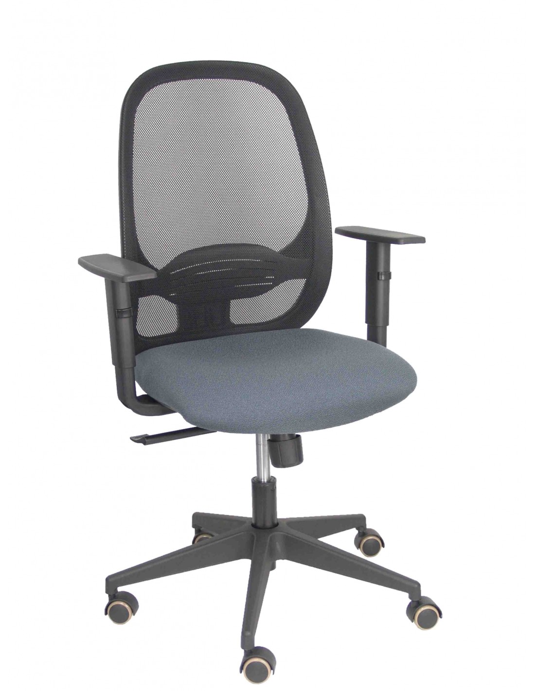 Piqueras y Crespo Silla Cilanco negra malla negra asiento bali gris oscuro brazo regulable