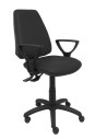 Piqueras y Crespo Silla Elche asincro similpiel negro con brazos fijos