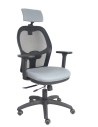 Piqueras y Crespo Silla Jorquera traslack malla negra asiento bali gris brazos 3D cabecero regulable