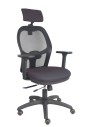 Piqueras y Crespo Silla Jorquera traslack malla negra asiento bali gris oscuro brazos 3D cabecero regulable