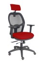 Piqueras y Crespo Silla Jorquera traslack malla negra asiento bali granate brazos 3D cabecero regulable