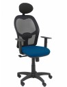 Piqueras y Crespo Silla Alocén malla negra asiento bali azul marino brazos regulables cabecero fijo