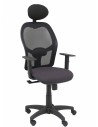 Piqueras y Crespo Silla Alocén malla negra asiento bali gris oscuro brazos regulables cabecero fijo