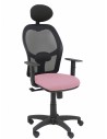 Piqueras y Crespo Silla Alocén malla negra asiento bali rosa brazos regulables cabecero fijo